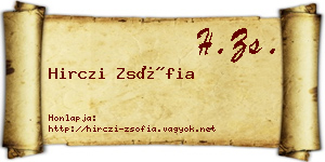 Hirczi Zsófia névjegykártya