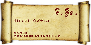Hirczi Zsófia névjegykártya