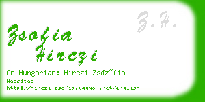 zsofia hirczi business card